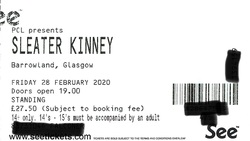 tags: Sleater-Kinney, Glasgow, Scotland, United Kingdom, Ticket, Barrowland Ballroom - Sleater-Kinney / Katie Harkin on Feb 28, 2020 [578-small]
