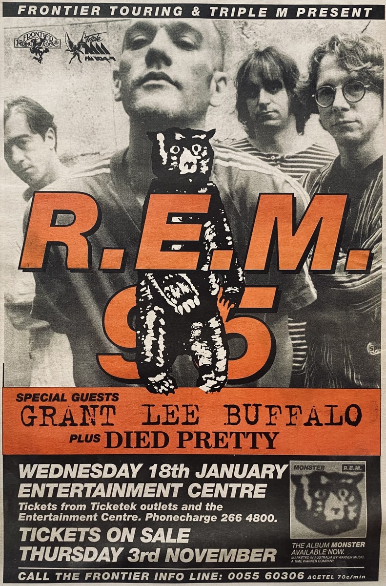 Jan 18, 1995: R.E.M. / Grant Lee Buffalo / Died Pretty at Sydney